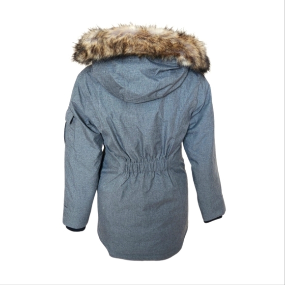 Eddie Bauer Down Filled Winter Puffer Jacket Faux Fur Hood - Picture 6 of 12